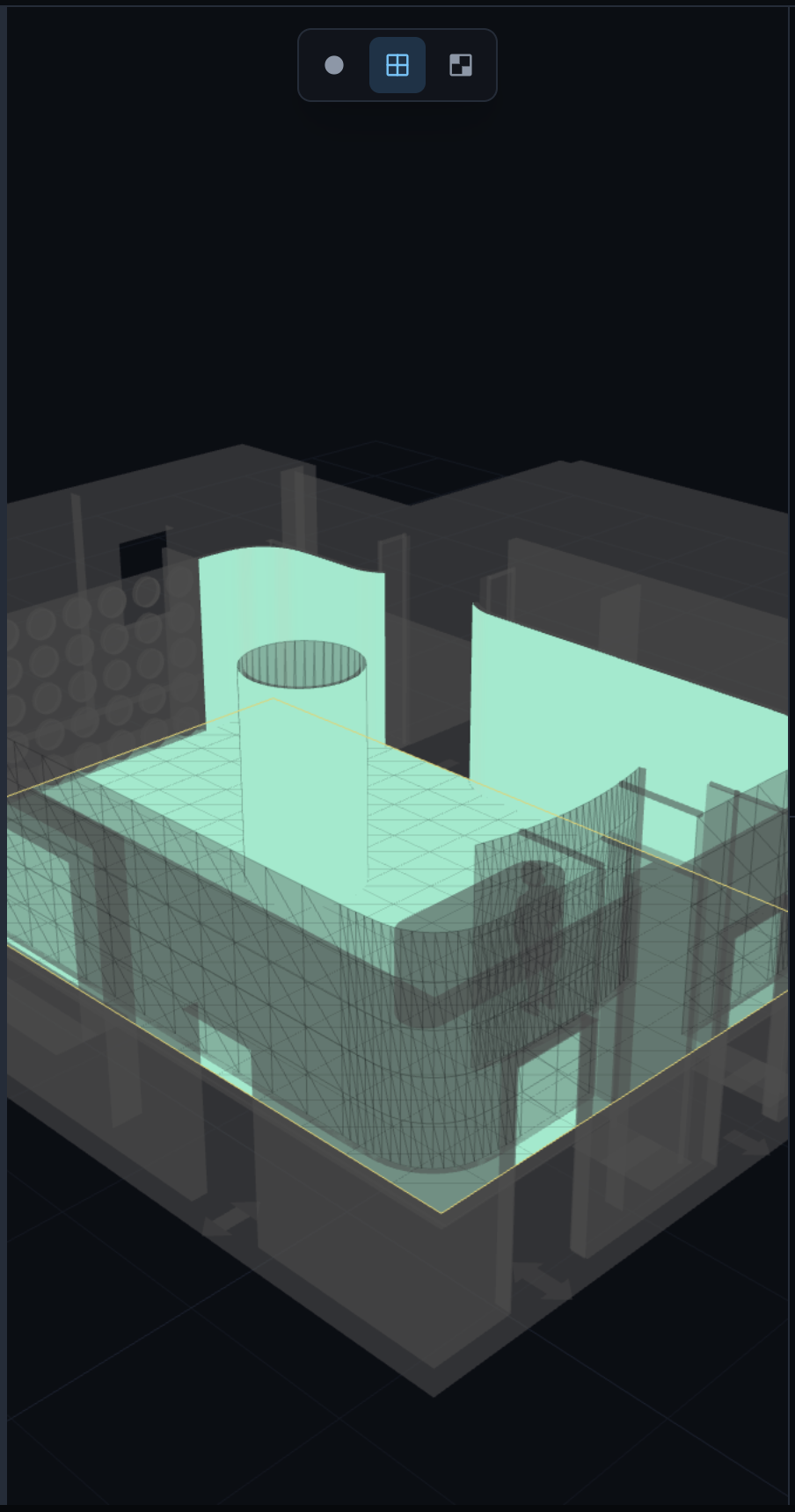 Distortion feedback mode — color-coded stretch map